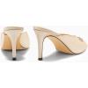 imageCoutgo Womens Heeled Mules Peep Toe High Heels Backless Dress Shoes Summer Slide Sandals with Metal ChainNude
