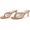 imageCoutgo Womens Kitten Heel Flip Flops Slip On Thong Slide Sandals Comfortable Summer Beach ShoesCamel