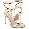 imageCoutgo Womens Strappy Lace up Heels Sandals Sexy High Heeled Ankle Strap Summer Dress ShoesGold