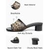 imageCoutgo Womens Slide Sandals Mesh Chunky Heels Mules Square Open Toe Slip On Summer Dress ShoesLeopard