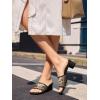 imageCoutgo Womens Slide Sandals Mesh Chunky Heels Mules Square Open Toe Slip On Summer Dress ShoesLeopard