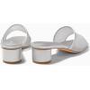 imageCoutgo Womens Slide Sandals Mesh Chunky Heels Mules Square Open Toe Slip On Summer Dress ShoesSliver