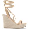 imageWomens Espadrille Wedges Lace Up Platform Ankle Cross Strap Slingback Summer Dress SandalsKhaki
