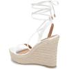 imageWomens Espadrille Wedges Lace Up Platform Ankle Cross Strap Slingback Summer Dress SandalsWhite