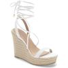 imageWomens Espadrille Wedges Lace Up Platform Ankle Cross Strap Slingback Summer Dress SandalsWhite
