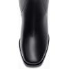 imageCoutgo Womens Knee High Boots Square Toe Chunky Block Heel Side Zipper Faux Suede Long Boots Fall Winter ShoesCool Black