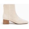 imageCoutgo Womens Ankle Boots Chunky Low Heel Square Toe Booties Side Zipper Winter Dress ShoesBeige