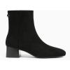 imageCoutgo Womens Ankle Boots Chunky Low Heel Square Toe Booties Side Zipper Winter Dress ShoesBlack