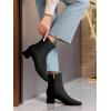 imageCoutgo Womens Ankle Boots Chunky Low Heel Square Toe Booties Side Zipper Winter Dress ShoesBlack