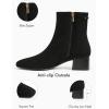 imageCoutgo Womens Ankle Boots Chunky Low Heel Square Toe Booties Side Zipper Winter Dress ShoesBlack