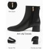 imageCoutgo Womens Ankle Boots Chunky Low Heel Square Toe Booties Side Zipper Winter Dress ShoesCool Black