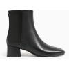 imageCoutgo Womens Ankle Boots Chunky Low Heel Square Toe Booties Side Zipper Winter Dress ShoesCool Black