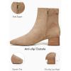 imageCoutgo Womens Ankle Boots Chunky Low Heel Square Toe Booties Side Zipper Winter Dress ShoesLight Brown