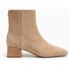 imageCoutgo Womens Ankle Boots Chunky Low Heel Square Toe Booties Side Zipper Winter Dress ShoesLight Brown