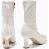 imageCoutgo Womens Ankle Boots Pointed Toe Low Kitten Heel Side Zipper Office Dress Fall Booties ShoesBeige