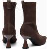 imageCoutgo Womens Ankle Boots Pointed Toe Low Kitten Heel Side Zipper Office Dress Fall Booties ShoesChocolate Suede