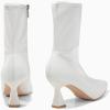 imageCoutgo Womens Ankle Boots Pointed Toe Low Kitten Heel Side Zipper Office Dress Fall Booties ShoesWhite
