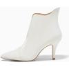 imageCoutgo Womens High Heel Ankle Booties Pointed Toe Slip On Boots Winter Dress Boot ShoesWhite