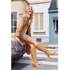 imageCoutgo Womens Knee High Boots Pointed Toe Chunky Heel Boot Side Zipper Winter Long BootsLight Brown