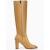 imageCoutgo Womens Knee High Boots Pointed Toe Chunky Heel Boot Side Zipper Winter Long BootsLight Brown