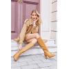 imageCoutgo Womens Knee High Boots Pointed Toe Chunky Heel Boot Side Zipper Winter Long BootsLight Brown