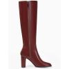 imageCoutgo Womens Knee High Boots Pointed Toe Chunky Heel Boot Side Zipper Winter Long BootsReddish Brown