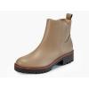 imageCoutgo Womens Low Heel Chelsea Ankle Boots Platform Lug Sole Booties Pull On Fall Short Boot ShoesKhaki