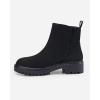 imageCoutgo Womens Low Heel Chelsea Ankle Boots Platform Lug Sole Booties Pull On Fall Short Boot ShoesSuede Black