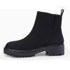 imageCoutgo Womens Low Heel Chelsea Ankle Boots Platform Lug Sole Booties Pull On Fall Short Boot ShoesSuede Black
