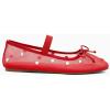 imageCoutgo Womens Mesh Ballet Flats Crystal Rhinestone Studded Comfortable Mary Jane Dress ShoesRed