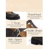 imageCoutgo Womens Platform Loafers T Strap Chunky Low Heel Buckle Strap Mary Jane Comfortable Casual Office ShoesCoffee