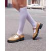 imageCoutgo Womens Platform Loafers T Strap Chunky Low Heel Buckle Strap Mary Jane Comfortable Casual Office ShoesKhaki