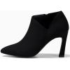 imageCoutgo Womens Pointed Toe V Cut Ankle Boots Kitten Heel Side Zip Office BootiesBlack1