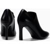 imageCoutgo Womens Pointed Toe V Cut Ankle Boots Kitten Heel Side Zip Office BootiesBlackpu