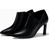 imageCoutgo Womens Pointed Toe V Cut Ankle Boots Kitten Heel Side Zip Office BootiesBlackpu