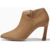 imageCoutgo Womens Pointed Toe V Cut Ankle Boots Kitten Heel Side Zip Office BootiesLight Brown