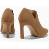 imageCoutgo Womens Pointed Toe V Cut Ankle Boots Kitten Heel Side Zip Office BootiesLight Brown