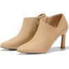 imageCoutgo Womens Pointed Toe V Cut Ankle Boots Kitten Heel Side Zip Office BootiesLight Khaki