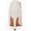 imageCoutgo Womens Pointed Toe V Cut Ankle Boots Kitten Heel Side Zip Office BootiesWhite