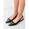 imageCoutgo Womens Slingback Flats Bow Slip on Dress Shoes Buckle Comfortable Ballet Flats Pointed Toe Flat Party Work ShoesBlack