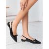 imageCoutgo Womens Slingback Flats Bow Slip on Dress Shoes Buckle Comfortable Ballet Flats Pointed Toe Flat Party Work ShoesBlack
