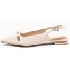imageCoutgo Womens Slingback Flats Bow Slip on Dress Shoes Buckle Comfortable Ballet Flats Pointed Toe Flat Party Work ShoesNude