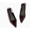 imageCoutgo Womens Slingback Flats Bow Slip on Dress Shoes Buckle Comfortable Ballet Flats Pointed Toe Flat Party Work ShoesRedbrown