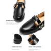 imageCoutgo Womens Slip On Loafers TStrap Closed Round Toe Flats Comfortable Work Business Dress ShoesBlack