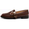 imageCoutgo Womens Slip On Loafers TStrap Closed Round Toe Flats Comfortable Work Business Dress ShoesDark Brown