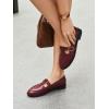 imageCoutgo Womens Slip On Loafers TStrap Closed Round Toe Flats Comfortable Work Business Dress ShoesWine Red