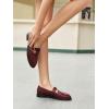 imageCoutgo Womens Slip On Loafers TStrap Closed Round Toe Flats Comfortable Work Business Dress ShoesWine Red