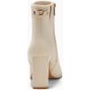imageCoutgo Womens Square Toe Ankle Boots Chunky Block Heel Side Zipper Booties Faux Suede Winter ShoesBeige