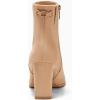 imageCoutgo Womens Square Toe Ankle Boots Chunky Block Heel Side Zipper Booties Faux Suede Winter ShoesKhaki