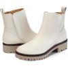 imageCoutgo Womens Low Heel Chelsea Ankle Boots Platform Lug Sole Booties Pull On Fall Short Boot ShoesCreamy White